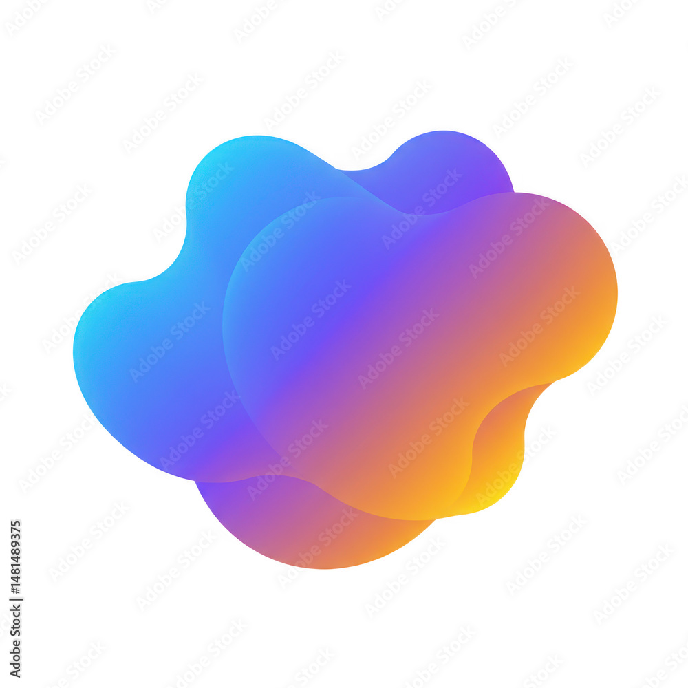 Poster abstract gradient shape blob isolated on transparent background