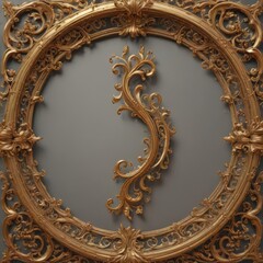 Obraz premium Intricate swirls & flourishes frame, gold accents , pattern, elegant, frame
