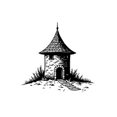 Enchanting tower illustration conveying architectural charm and narrative potential © LgsDesign