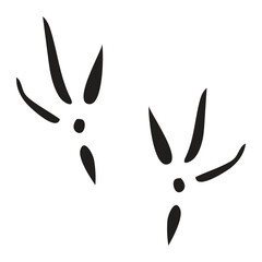 grouse footprint paw track silhouette vector flat illustration design
