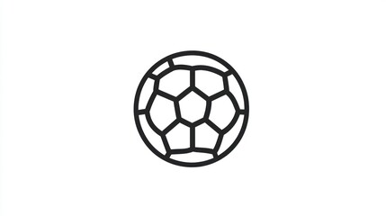 Simple black line soccer ball graphic design
