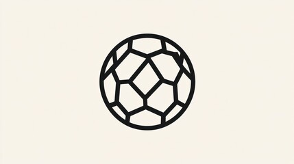 Obraz premium Simple black soccer ball graphic