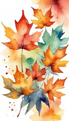 Autumn maple leaves, showcasing the vibrant colors of fall, create a beautiful nature background or a simple leaf decoration