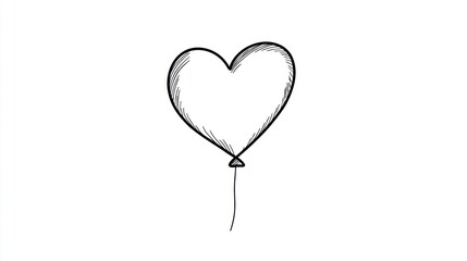 Simple heart-shaped balloon sketch