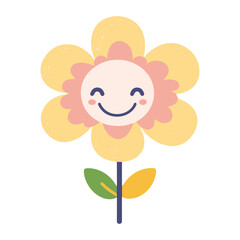 Fototapeta premium Yellow and pink flower design cute confectionery vector