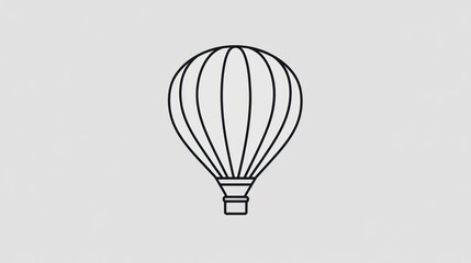Obraz premium Simple Line Art Hot Air Balloon Illustration