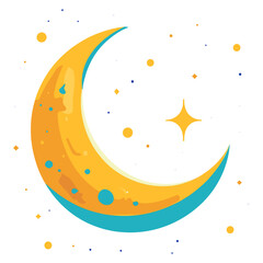 Naklejka premium Vector icon moon illustration vibrant night vector