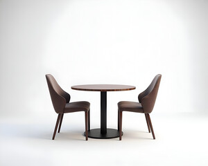 Table and chairs with transparent background.