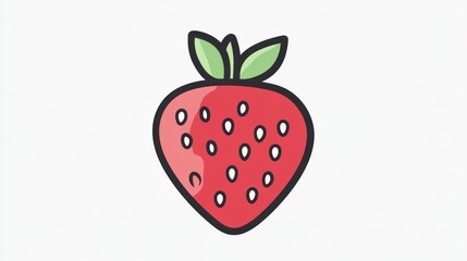Simple strawberry graphic, isolated, flat design for illustration or digital art use
