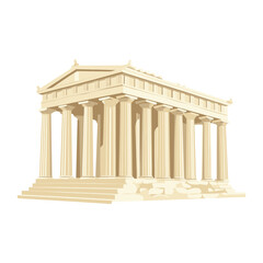 Classic greek temple architecture historical parthenon vector