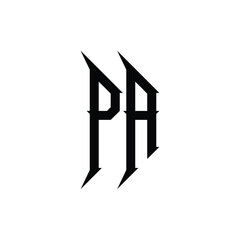 PA monogram logo design letter text name symbol monochrome logotype alphabet character simple logo