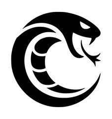 C Shape Cobra Snake Vector Logo