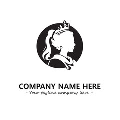 Head of queen logo company design vector illustration