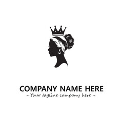 Head of queen logo company design vector illustration