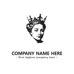 Head of queen logo company design vector illustration