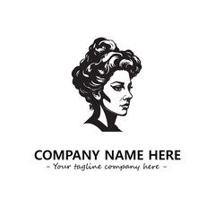 Head of queen logo company design vector illustration