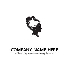 Head of queen logo company design vector illustration