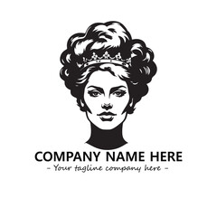 Head of queen logo company design vector illustration