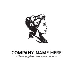 Head of queen logo company design vector illustration