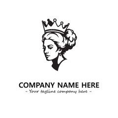 Head of queen logo company design vector illustration