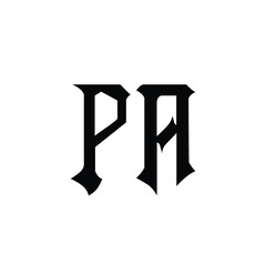 PA monogram logo design letter text name symbol monochrome logotype alphabet character simple logo