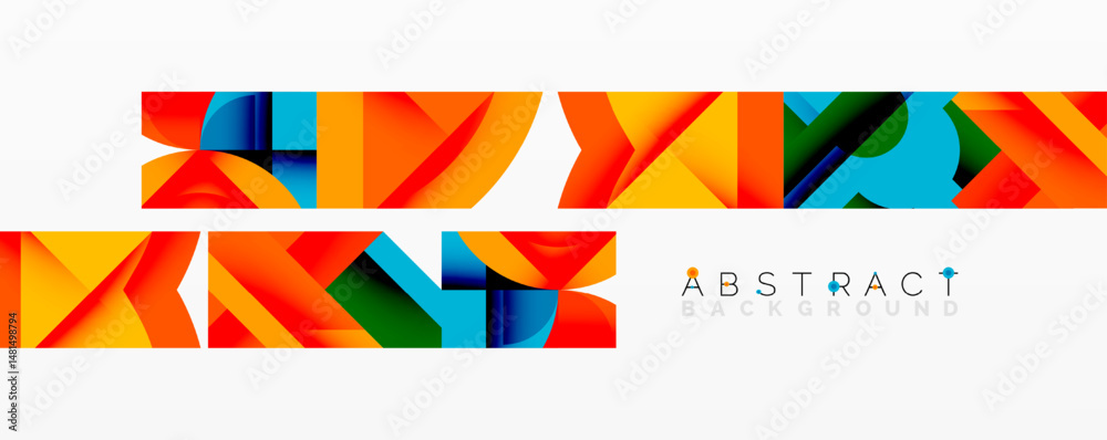 Aufkleber Bright colorful lines create abstract shapes. Modern design elements suggest dynamic movement, vibrant energy. Simple composition.