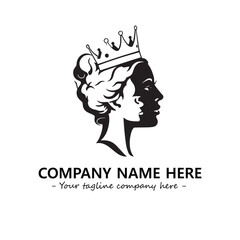 Head of queen logo company design vector illustration
