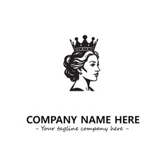 Head of queen logo company design vector illustration