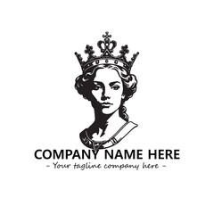 Head of queen logo company design vector illustration