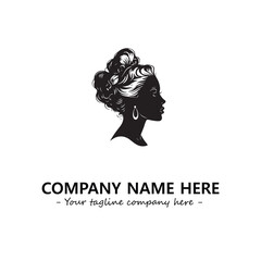 Head of queen logo company design vector illustration