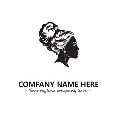 Head of queen logo company design vector illustration