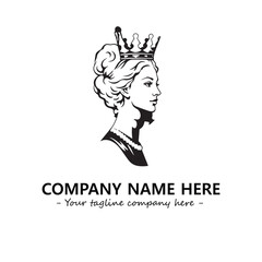 Head of queen logo company design vector illustration