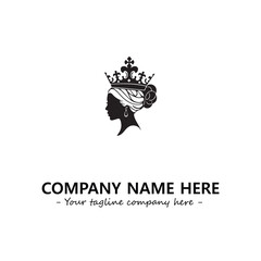 Head of queen logo company design vector illustration