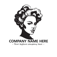 Head of queen logo company design vector illustration