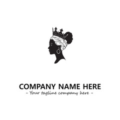 Head of queen logo company design vector illustration