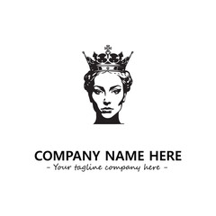 Head of queen logo company design vector illustration