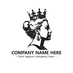 Head of queen logo company design vector illustration