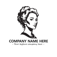 Head of queen logo company design vector illustration