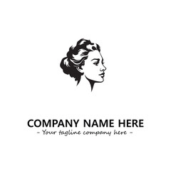 Head of queen logo company design vector illustration