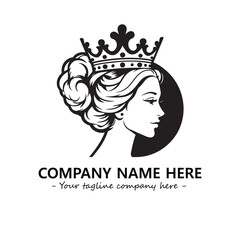 Head of queen logo company design vector illustration
