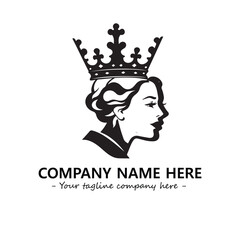 Head of queen logo company design vector illustration