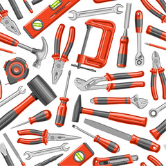 Vector Work Tools seamless pattern