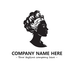 Head of queen logo company design vector illustration