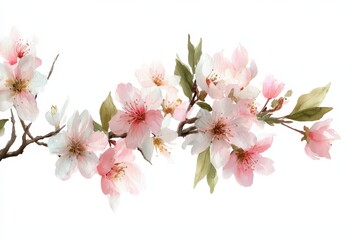 Fototapeta premium Delicate spring blossoms gracefully arranged on a branch.