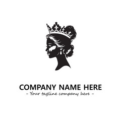 Head of queen logo company design vector illustration