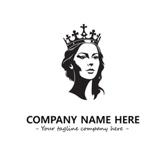 Head of queen logo company design vector illustration