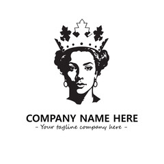 Head of queen logo company design vector illustration