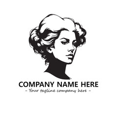 Head of queen logo company design vector illustration