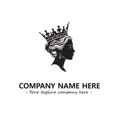 Head of queen logo company design vector illustration