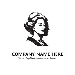 Head of queen logo company design vector illustration